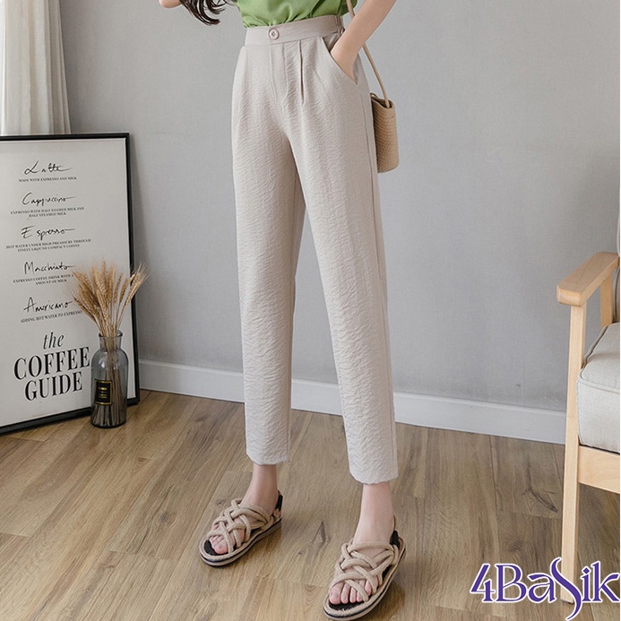 Quần baggy đũi lưng thun giả cúc - QD02