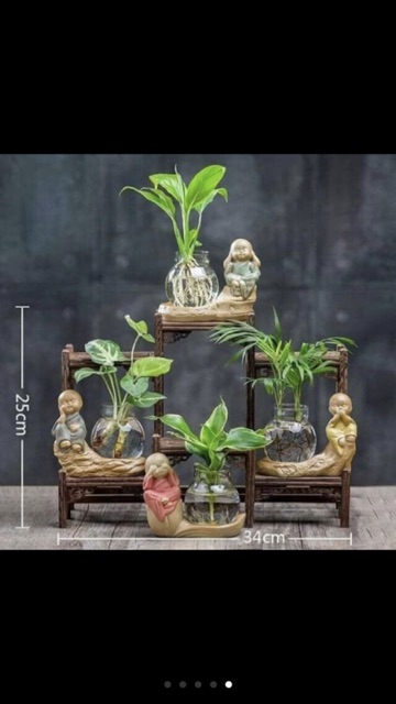 Bộ tượng 4 KHÔNG an lạc- tặng kèm bình thuỷ tinh( KHÔNG BAO GỒM KỆ) | BigBuy360 - bigbuy360.vn