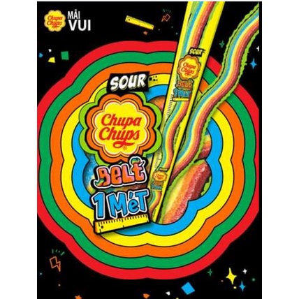 Kẹo dẻo hương trái cây CHUPA CHUPS SOUR BELT siêu dài siêu ngầu 55g