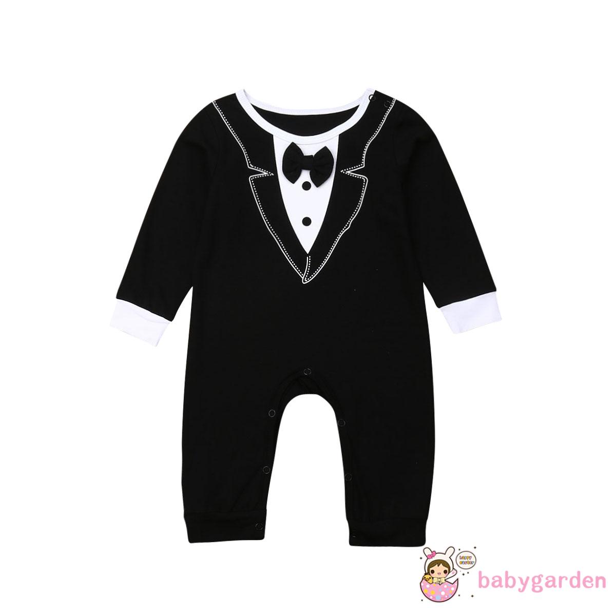 Jumpsuit Giả Vest Đính Nơ Thời Trang Cho Bé Trai