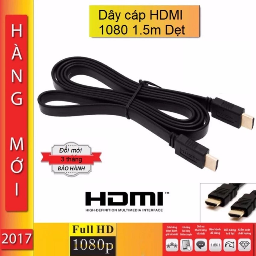 Dây cáp HDMI 1.4 HDCP 19 lõi tiêu chuẩn 1.5M