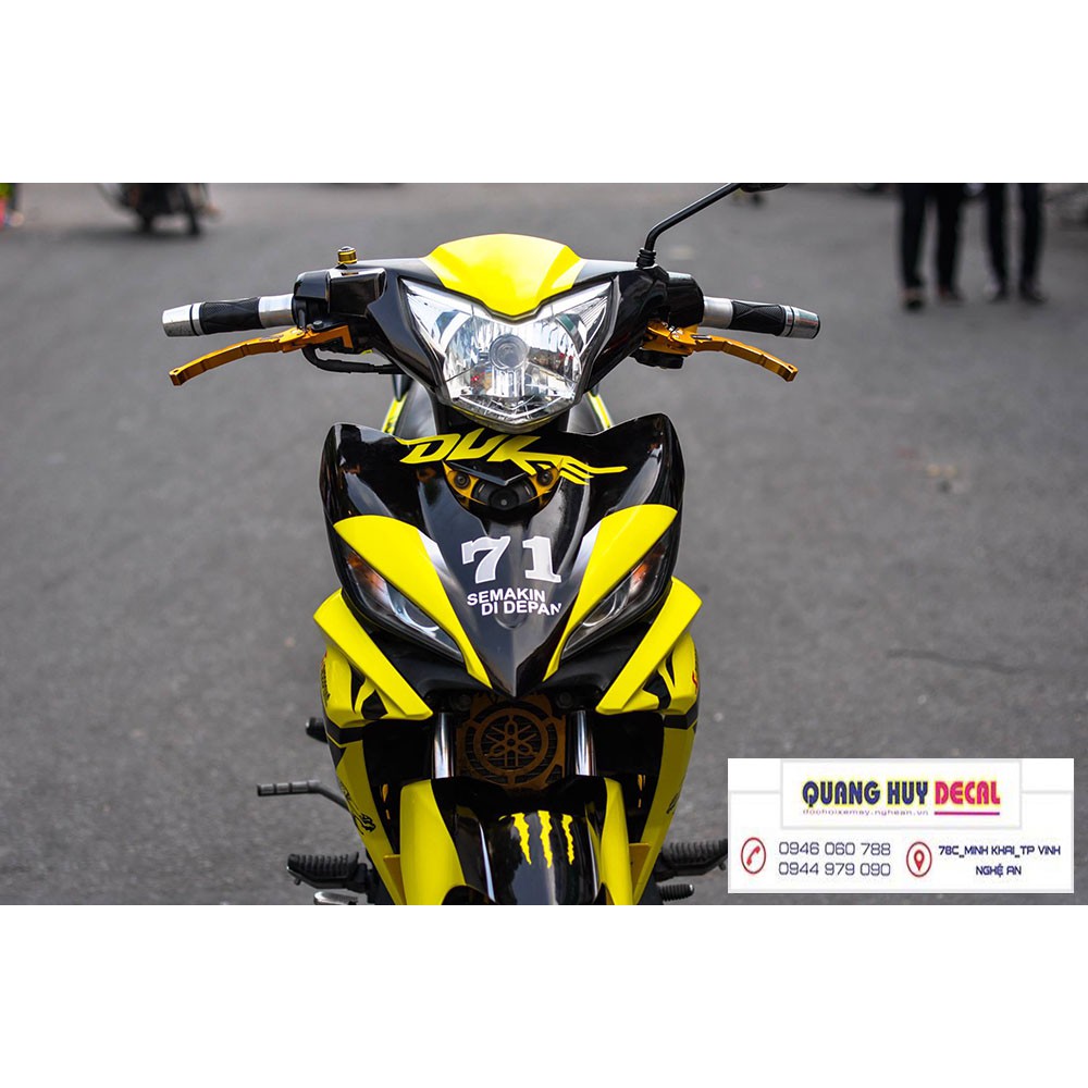 Tem trùm exciter 135 vàng đen đẹp, độ team decal xe ex dán đời 2011-2014