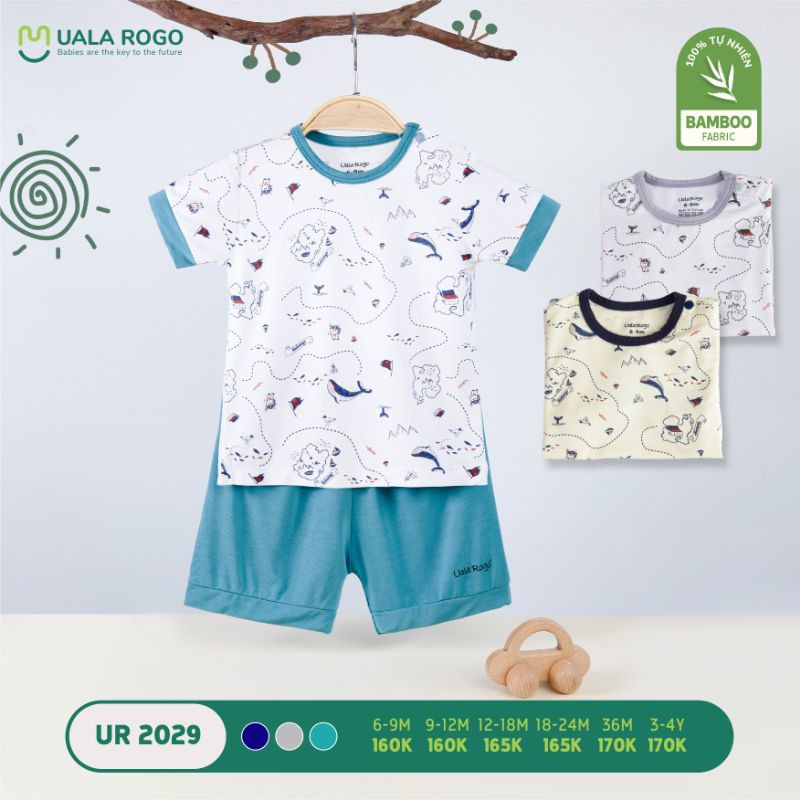 Ualarogo - Bộ cộc tay cài vai bamboo UR2021 9m - 4Y