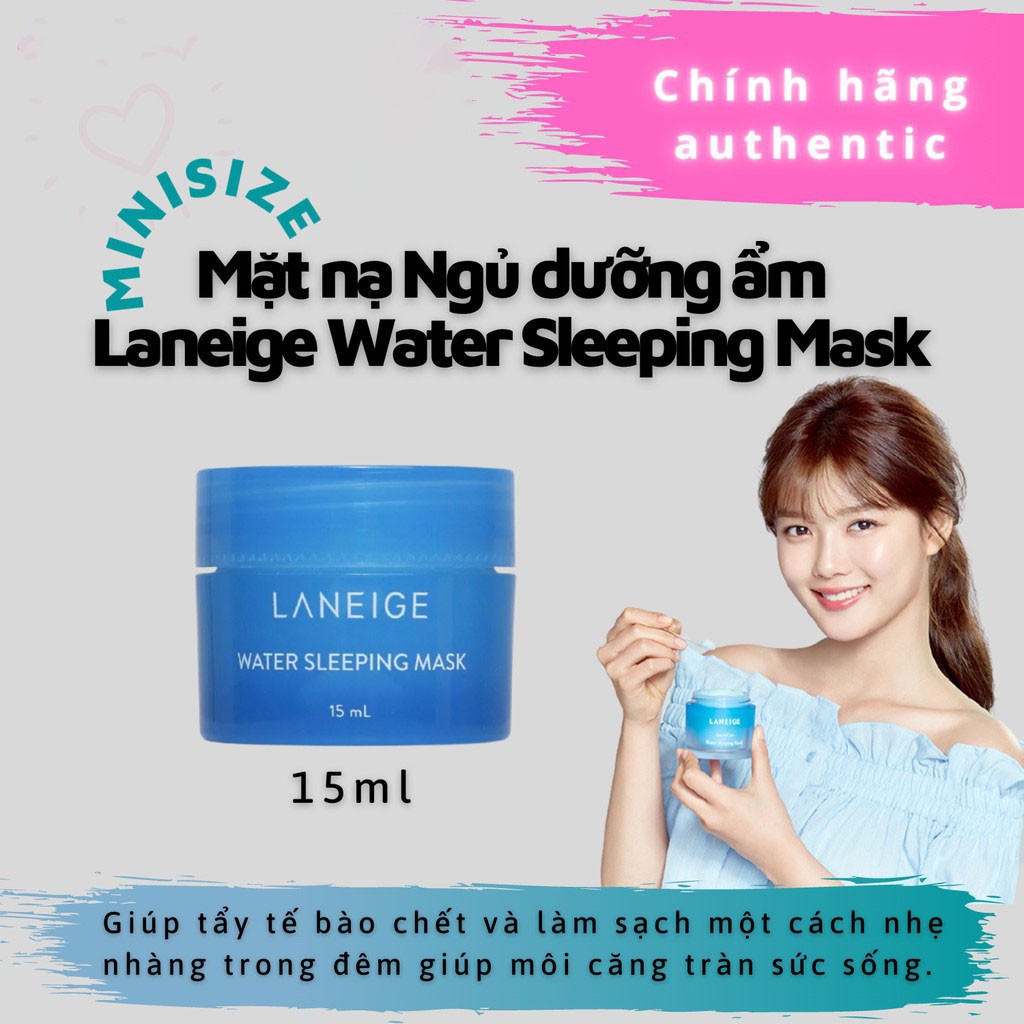 Combo mặt nạ ngủ môi + dưỡng ẩm da mặt (Vỏ Hồng/Xanh) Laneige Hàn Quốc mini size mẫu mới nhất | BigBuy360 - bigbuy360.vn