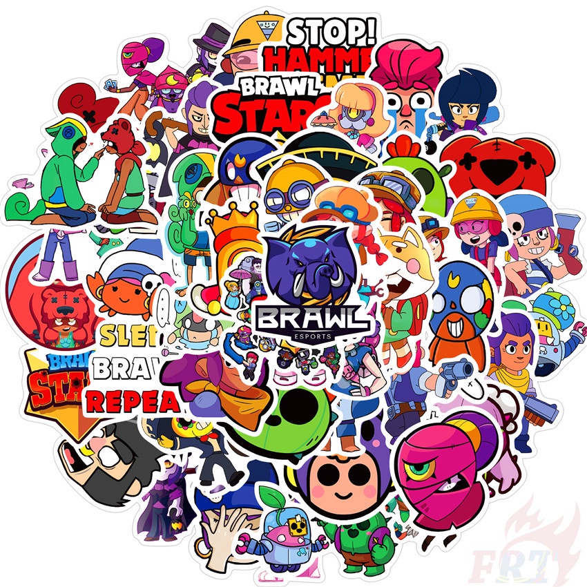 Bộ 50 Miếng Dán Họa Tiết Trò Chơi Brawl Stars Series 01 Thời Trang Chống Thấm Nước Diy