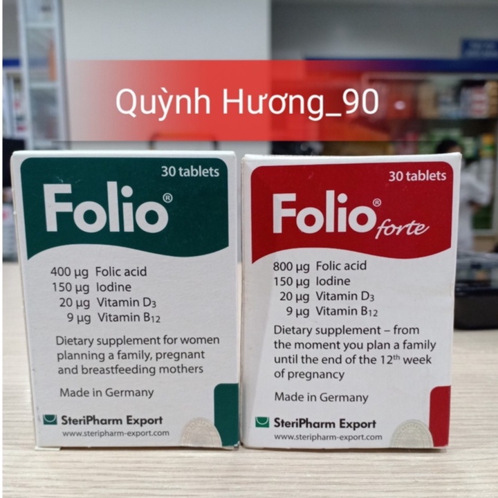 FOLIO viên uống bổ sung Folic acid cho mẹ bầu hộp 30 viên