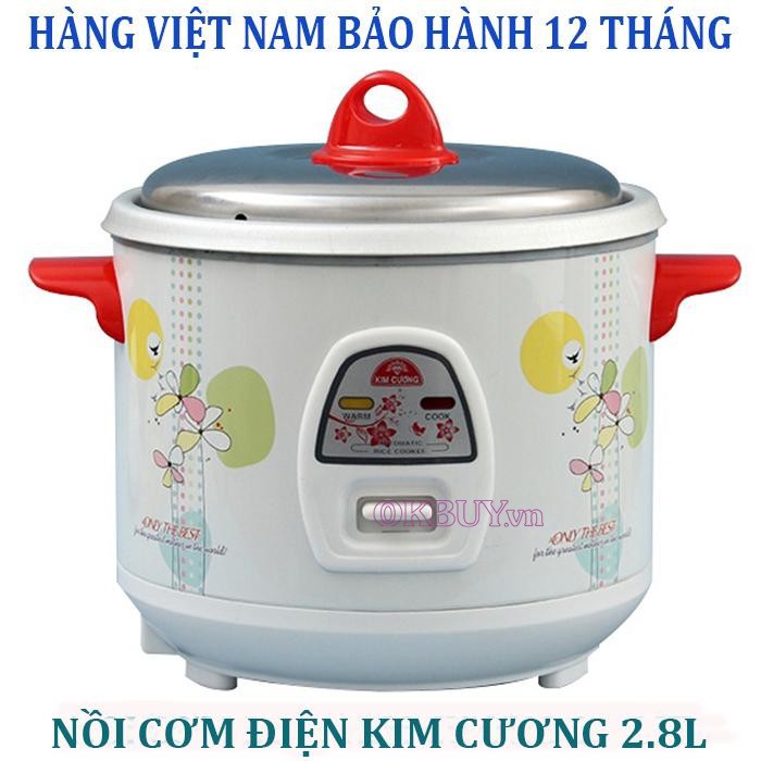 [Mã ELHADEV giảm 4% đơn 300K] GIẢM 20KNồi Cơm Điện Kim Cương 2.8 Lít Nắp Rời - Hàng Chính Hãng (Bảo Hành 12 Tháng)