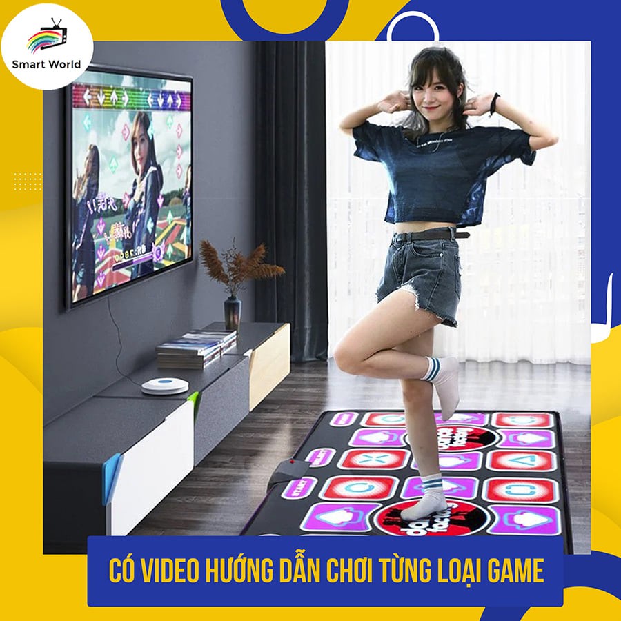 Tặng Bộ AV sang HDMI Thảm nhảy Audition kết nối tivi Kèm 2 tay cầm thông minh thực tế ảo chơi game tập thể dục tại nhà