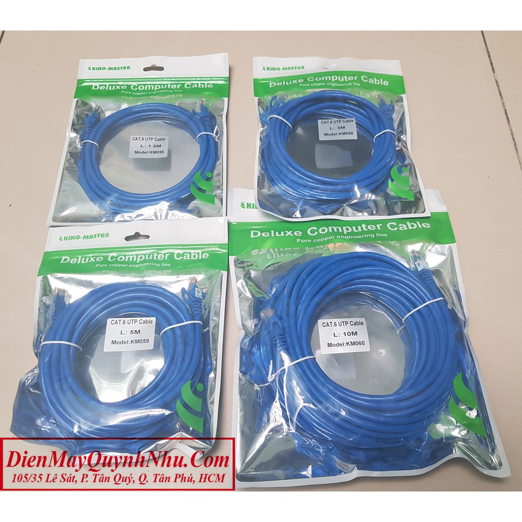 DÂY MẠNG UTP CAT6 KINGMASTER BẤM SẴN 2 ĐẦU DÀI 1.5M-3M-5M-10M