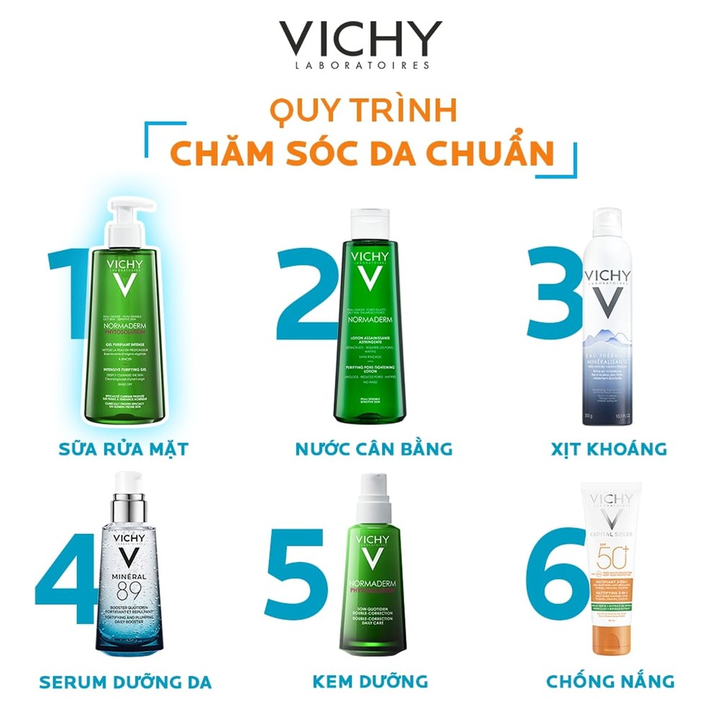 Sữa Rửa Mặt Vichy Normaderm Phytosolution Intensive Purifying Gel 400ml - cho da dầu da mụn | BigBuy360 - bigbuy360.vn