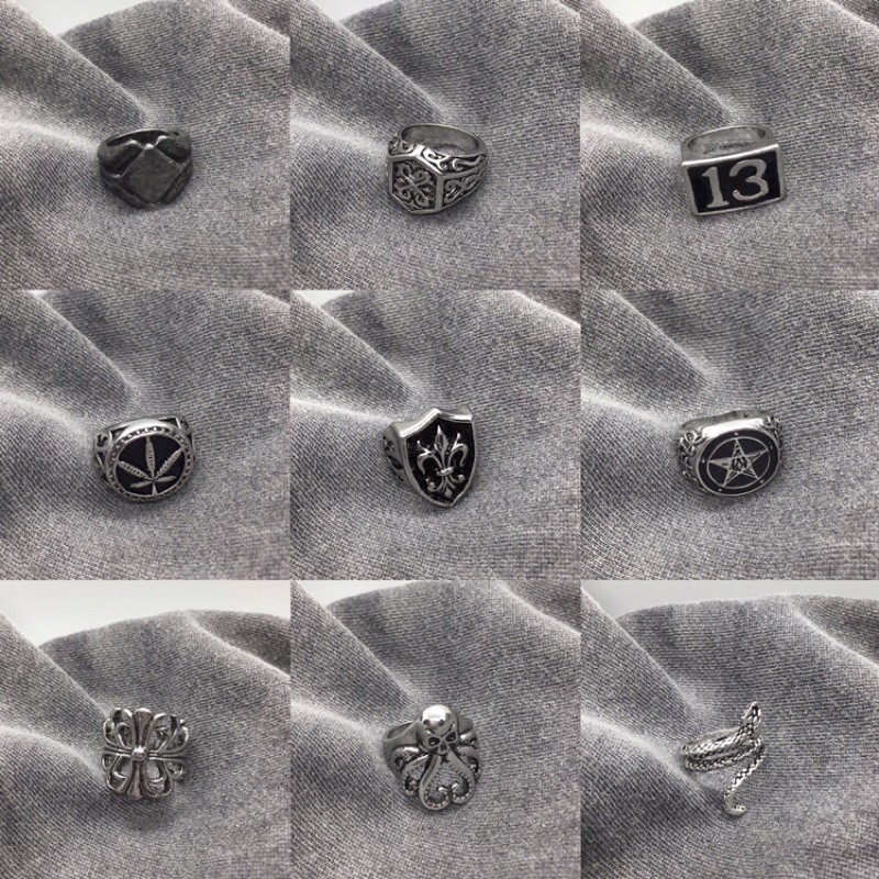 [Mã FAJEL12 hoàn 20% xu đơn 150K] NHẪN HỢP KIM TITAN VINTAGE BASIC CHROME HEARTS STUDIO 612 20 LOẠI NHẪN | BigBuy360 - bigbuy360.vn