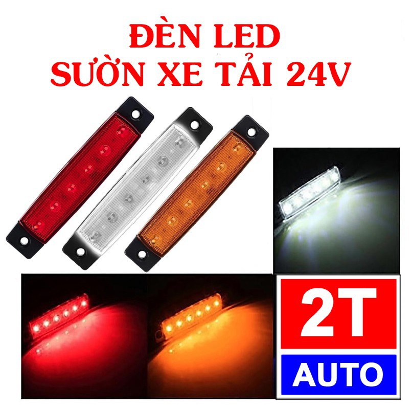 Đèn LED sườn xe, đuôi xe tải 24v chống nước - Giá cho 1 cái:   SKU: