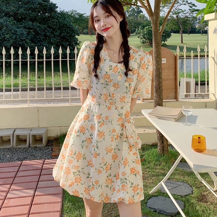 Đầm Chữ a Cổ Vuông Thời Trang Mùa Hè Cho Nữ