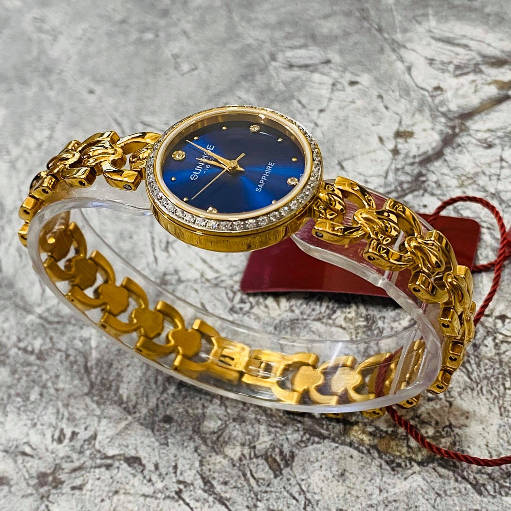 Đồng hồ Sunrise nữ chính hãng Nhật Bản L9977AA.G.X - kính saphire chống trầy - Đá Sw