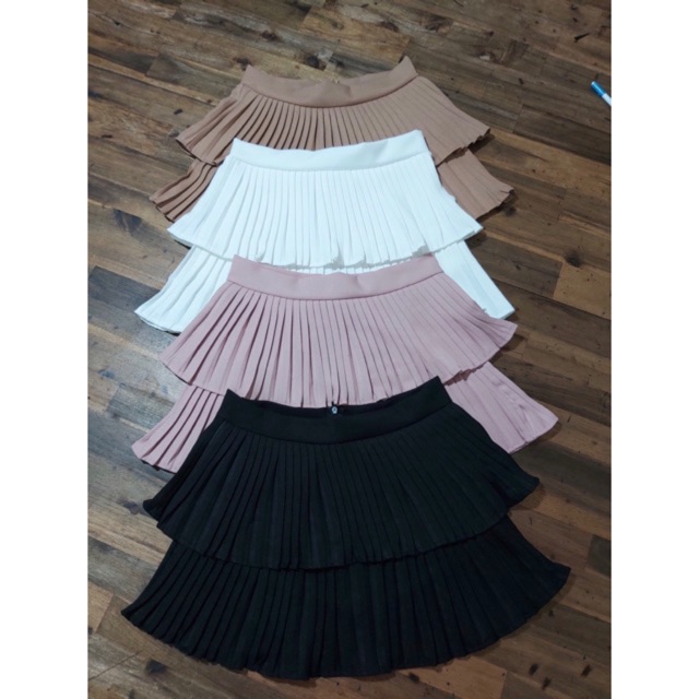 Chân váy 2 tầng xếp ly nhí (có quần trong) | BigBuy360 - bigbuy360.vn