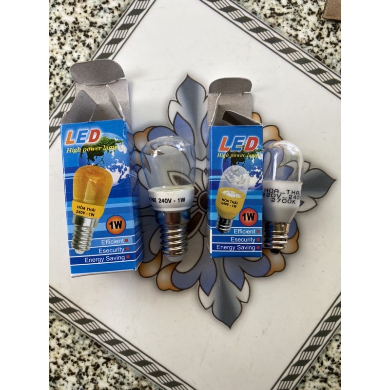 Bóng tủ lạnh led, bóng bí led, bóng đèn máy may led 1W đui E12, E14 cao cấp Hòa Thái