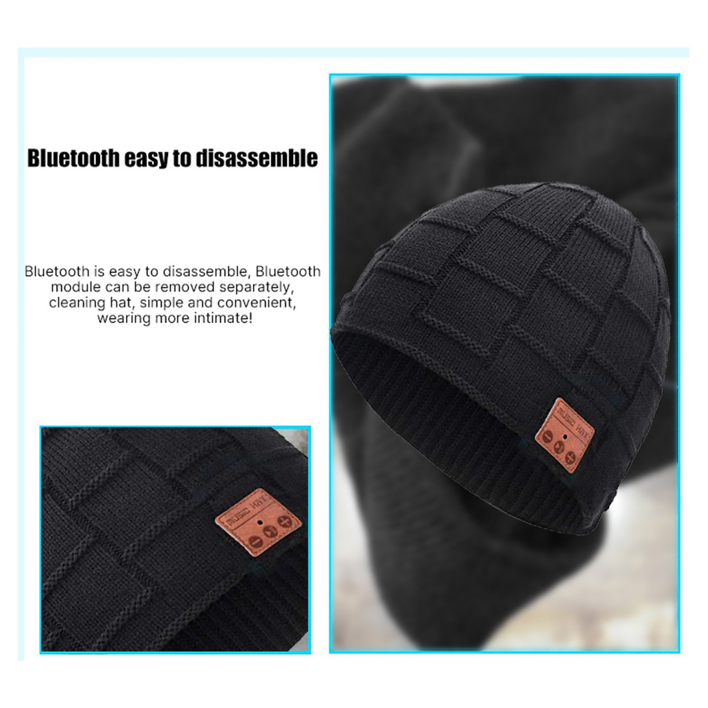 Nón Len Beanie Kết Nối Bluetooth Đính Đá Giả Kim Cương 1 Cho Nam Nữ