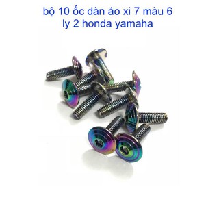 Combo 10 con ốc thái 6 ly 2 phân đầu dù inox xi vàng ko phai màu