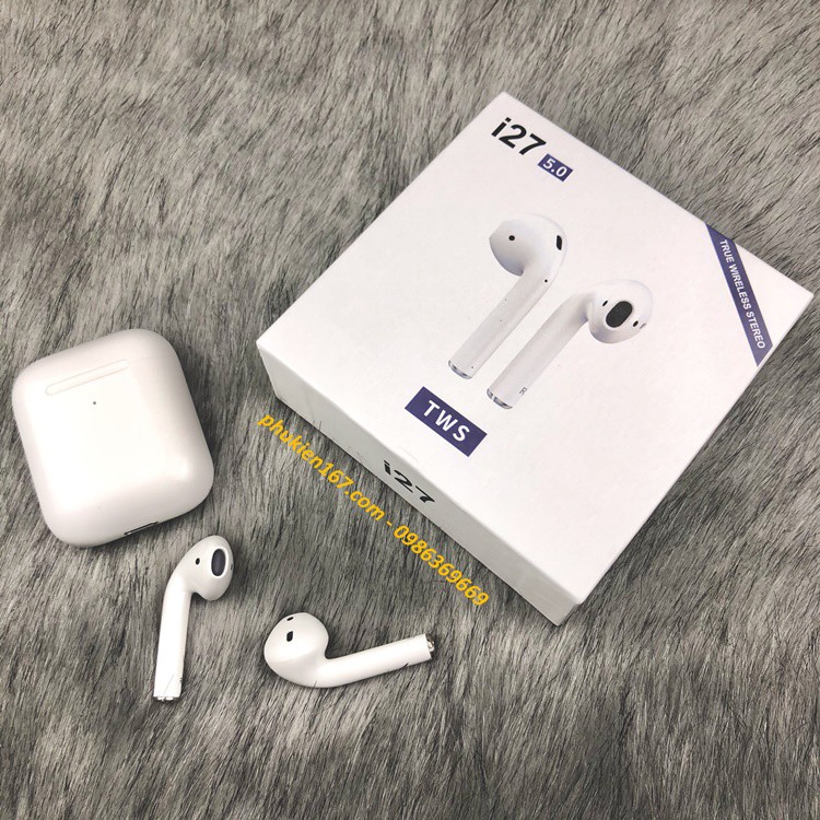 Tai nghe i27 TWS - Tai nghe bluetooth 5.0 - Điều khiển cảm ứng - Thiết kế nhỏ gọn - Tương thích IOS Andoid