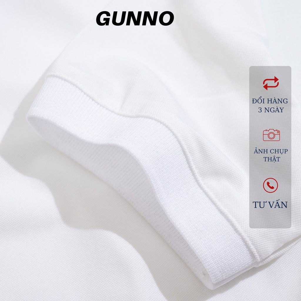 Áo polo nam GUNNO vải cvc dày dặn thấm hút nhanh bền màu không nhăn co giãn tốt