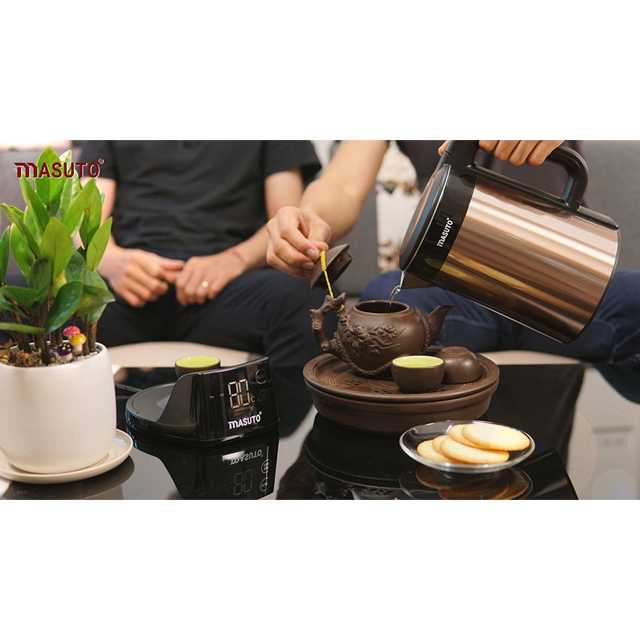Ấm siêu tốc thông minh 2 lớp Masuto 1,5L chống bỏng công nghệ Nhật Bản