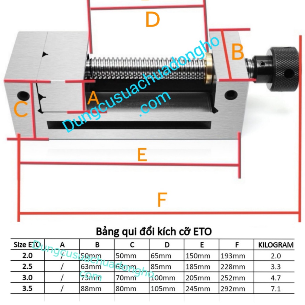 ETO kẹp núm đồng hồ, kẹp phôi CNC, gia công khoan, phay mài