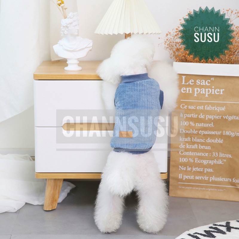 ÁO THÚ CƯNG Áo Dadagou nhung tăm 2 chân phong cách cho chó mèo thú cưng