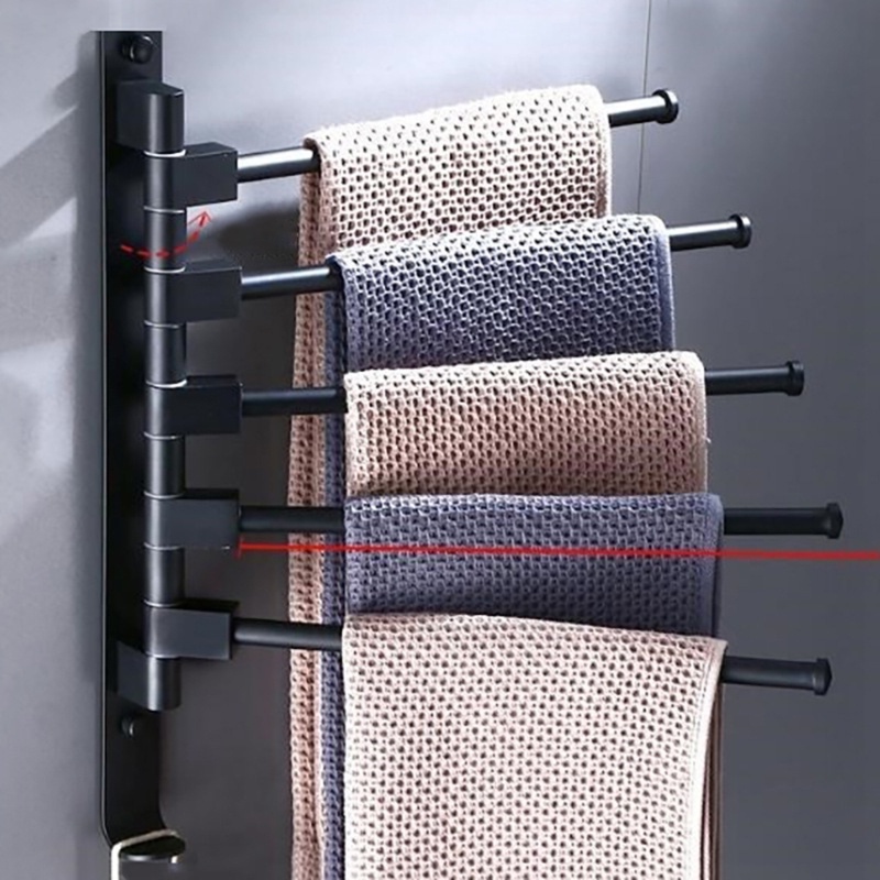 Giá Treo Khăn Tắm Bằng Nhôm Nhiều Thanh Treo Tiết Kiệm Không Gian