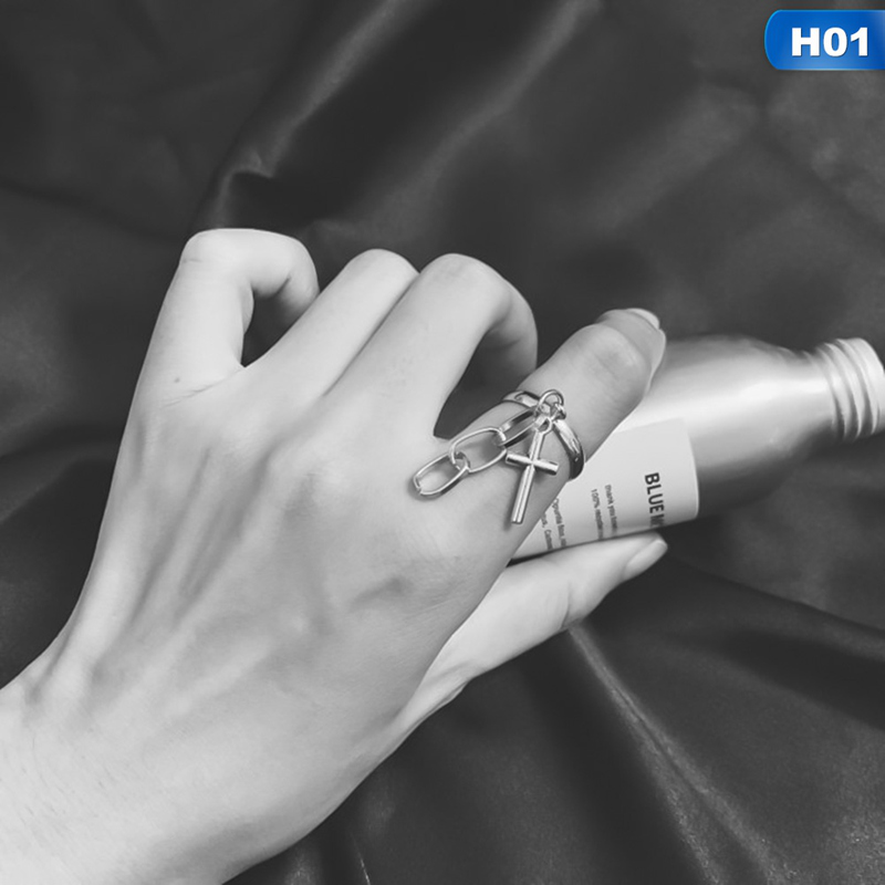 Nhẫn Mạ Bạc Hình Thánh Giá Phong Cách Cổ Điển