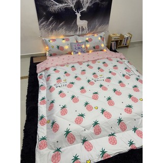Bộ Gra Giường (Hình Thật) Chần Bông Thơm Hồng Cotton M2*2M-M4*2M- M6*2M-M8*2M