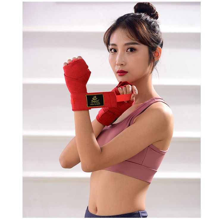 Băng đa boxing quấn tay bảo vệ cổ tay 1.5m - 3m - 5m ( 1 cặp) 2 bên, 100% vải cotton giúp quấn dễ chịu, thoải mái