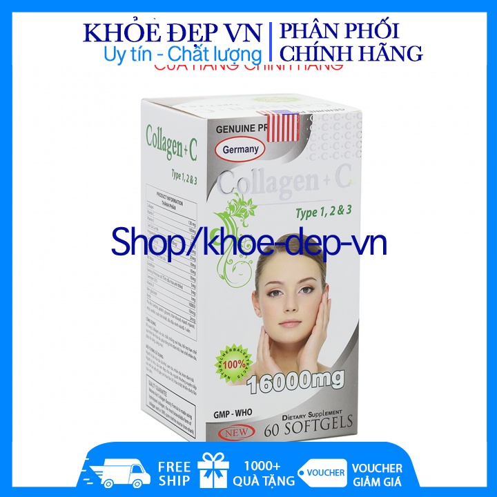 Viên uống đẹp da Collagen +C bổ sung Vitamin A E C giảm nám , tàn nhang ,sạm da Hộp 60 viên HSD 2024, collagen xoăn | BigBuy360 - bigbuy360.vn