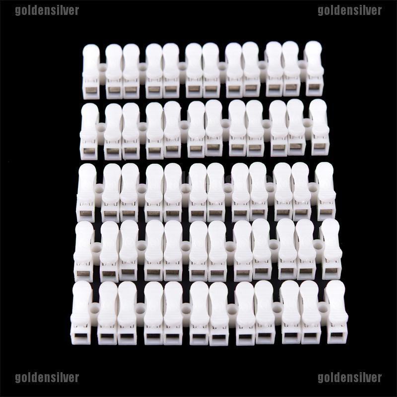 Set 30 Đầu Nối Dây Cáp Tự Khóa 2Pin Màu Trắng Chuyên Dụng
