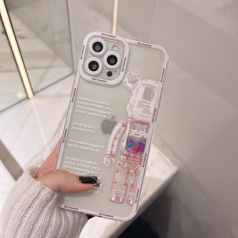(SIÊU RẺ) Ốp lưng iphone bearbrick viền trắng bảo vệ cam 7plus/8/8plus/x/xr/xs/11/12/13/pro/max/plus/promax