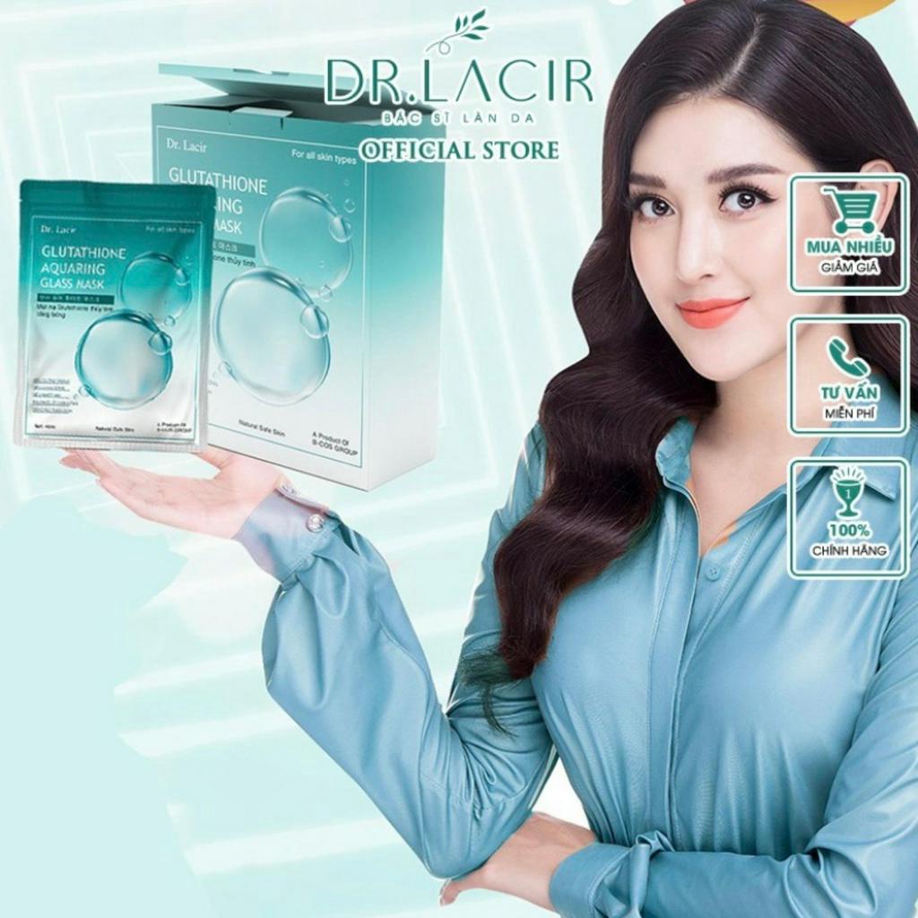 Mặt nạ thủy tinh Dr Lacir mặt nạ glutathione chính hãng giúp trắng da, ngừa lão hóa, giảm thâm nám, hộp 6 miếng