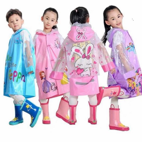 Áo Mưa Cho Bé FREESHIPÁo Mưa măng tô Trẻ Em Trai Bé Gái 3-12 Tuổi