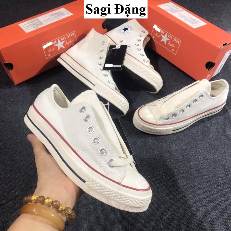 Giày cv 1970s cổ cao cổ thấp nam nữ màu đen trắng, giày thể thao bata vải canvas chất lượng cao full box