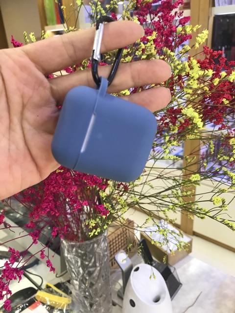 [Tặng dây chống rơi và móc treo] Ốp Airpods Silicon bảo vệ tai nghe AirPods 1 | 2 [mẫu mới 2019]