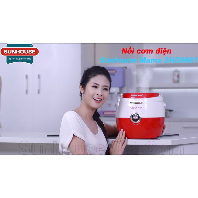 NỒI CƠM ĐIỆN 1.8L SUNHOUSE MAMA SHD86610W - Sản xuất tại Việt Nam-Bảo hành 24 tháng - Lòng nồi 7 lớp dày 2.8mm