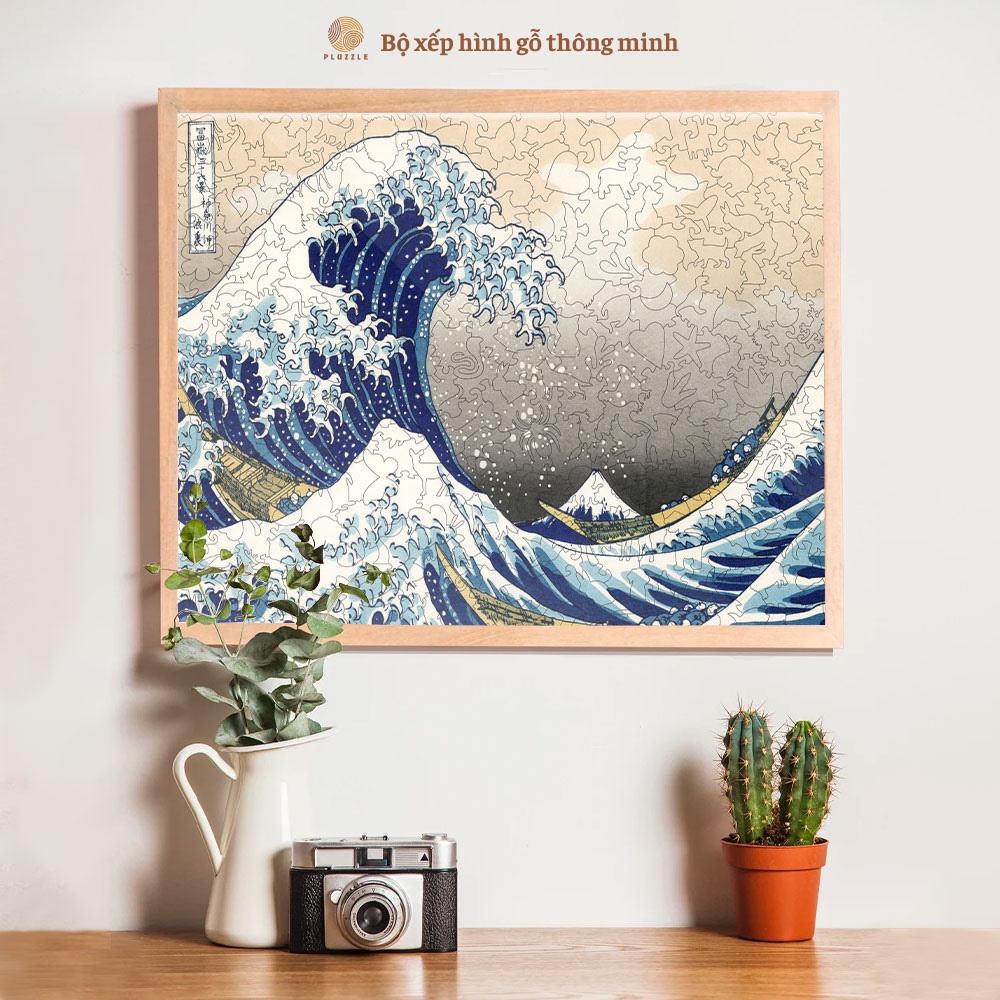 Bộ Xếp Hình Gỗ Thông Minh PLUZZLE hình 500 miếng - PZ242 - The Great Wave off Kanagawa