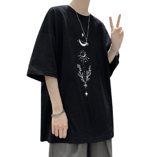 Áo Thun Nam Tay Lỡ Cổ Tròn In Họa Tiết Hoa Lá Mặt Trăng Phong Cách Trẻ Trung Thời Trang Zenkonu TOP NAM 1000144 | BigBuy360 - bigbuy360.vn