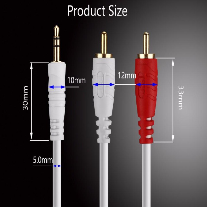 Dây AV | 3 ĐẦU RA 2 ĐẦU BÔNG SEN 1M8 - AV3L2D
