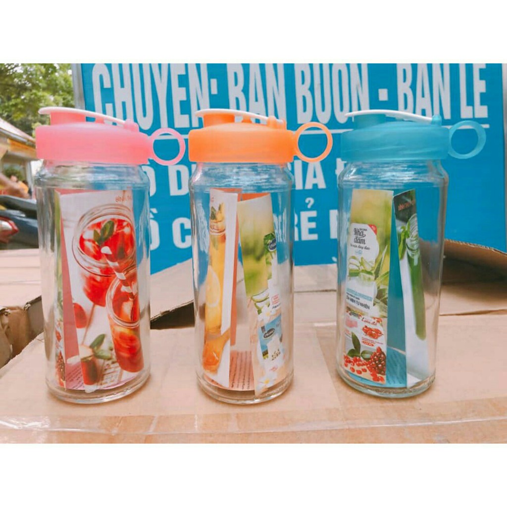 sỉ bình nước thủy tinh có quai