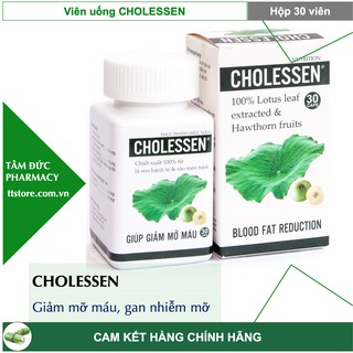 CHOLESSEN [Hộp 30 viên] - Hạ Mỡ Máu, Giảm Gan Nhiễm Mỡ, Men Gan Cao [cholesen chollesen]