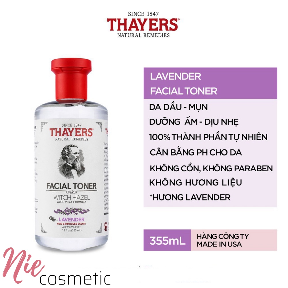 Toner Thayers - nước hoa hồng không cồn dành cho mọi loại da 350ml