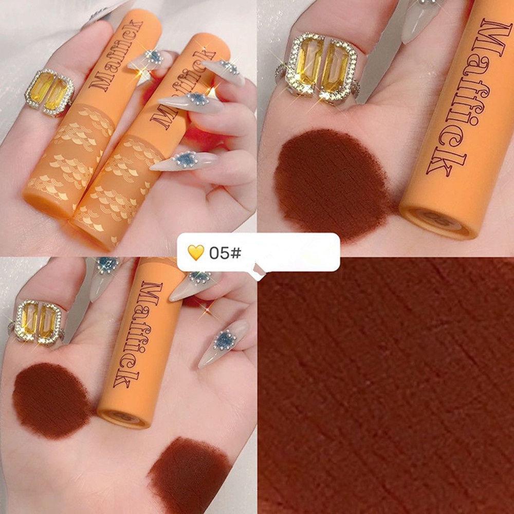 [Hàng mới về] Son lì MAFFICK vỏ hình ống tròn màu vàng trang điểm mịn như nhung 6 màu son tùy chọn | BigBuy360 - bigbuy360.vn