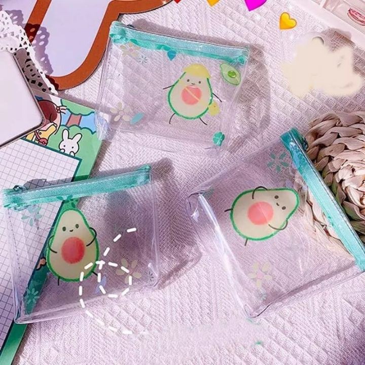 Túi Ví Mini Trong Suốt Hình Trái Bơ Đựng Tiền Đựng vật Dụng Nhỏ