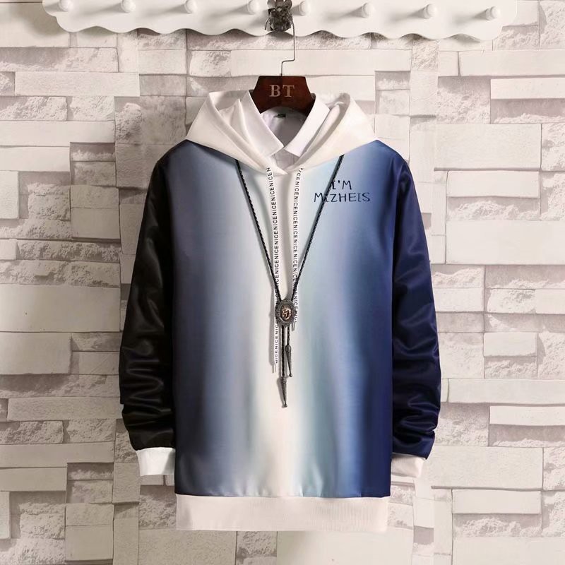 2021 Áo hoodie tay dài kiểu phong cách Hồng Kông kích thước M-XXL với 12 màu gradient tùy chọn cho nam