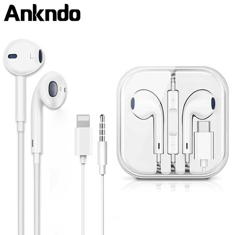 Tai nghe nhét tai có dây Ankndo hỗ trợ cổng với chuôi cắm 3.5mm đa năng cho táo và Android