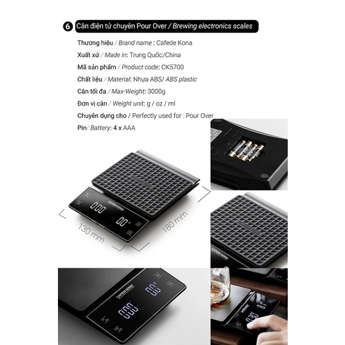 Combo bộ pha cà phê V60 02 phổ thông CAFEDE KONA